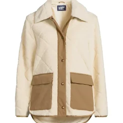 Women's Plus Size Fleece Sherpa Quilted Jacket