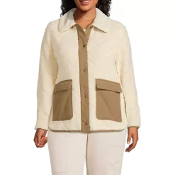 Women's Plus Size Fleece Sherpa Quilted Jacket