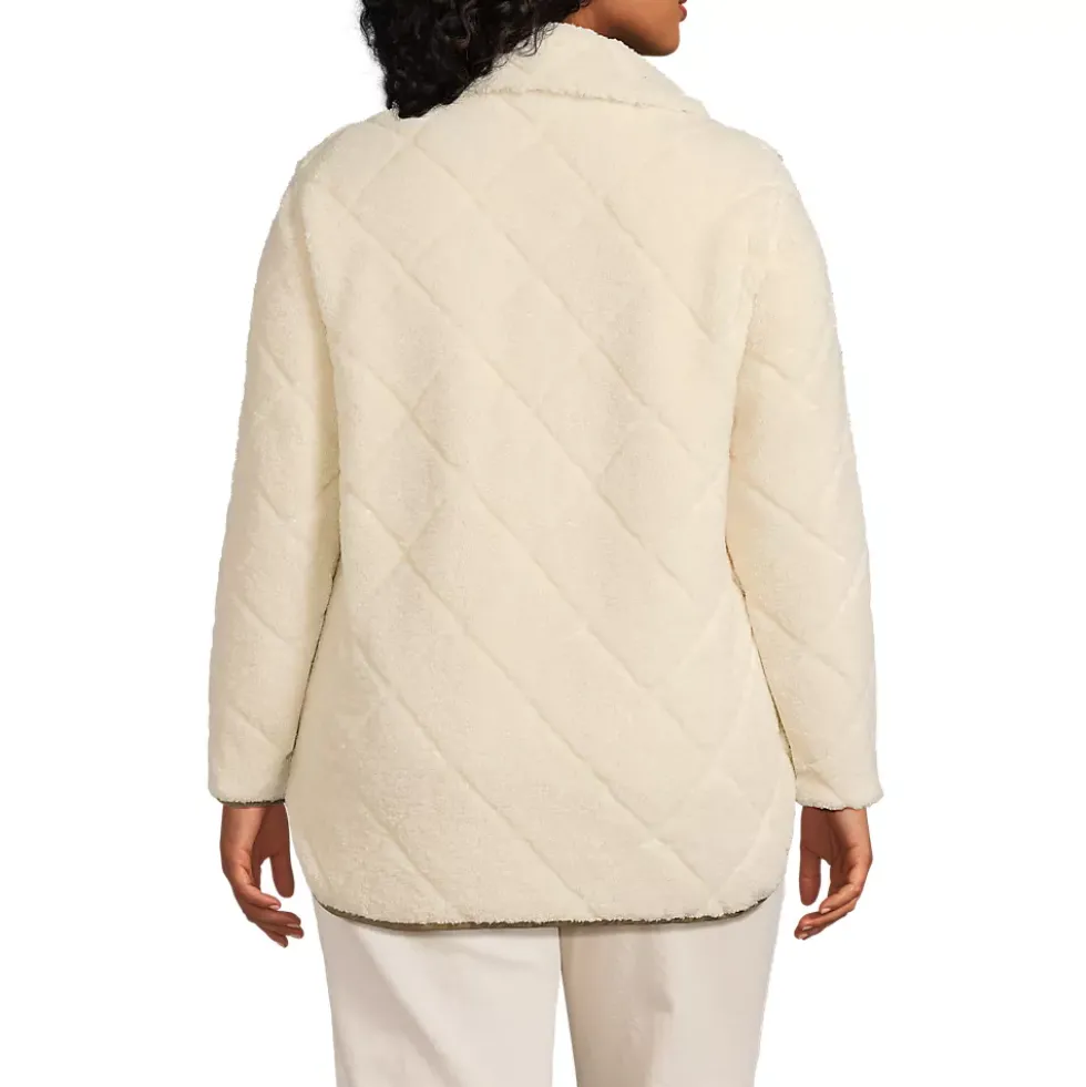 Women's Plus Size Fleece Sherpa Quilted Jacket