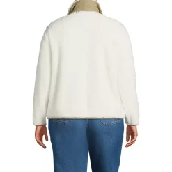 Women's Plus Size Half Zip Cozy Sherpa Fleece Pullover