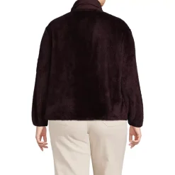 Women's Plus Size Half Zip Cozy Sherpa Fleece Pullover