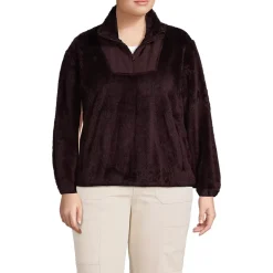 Women's Plus Size Half Zip Cozy Sherpa Fleece Pullover