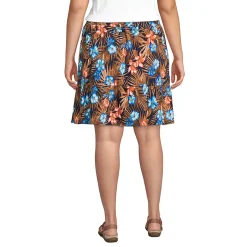 Women's Plus Size High Rise Pull On Elastic Waist Tiered Crinkle Knit Skirt
