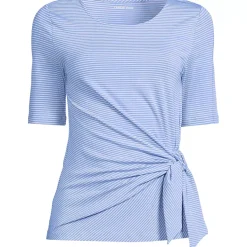Women's Plus Size Lightweight Jersey Tie Front Top