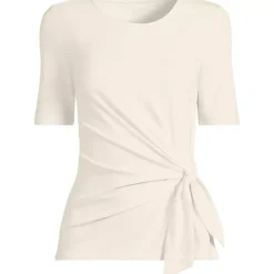 Women's Plus Size Lightweight Jersey Tie Front Top