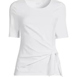 Women's Plus Size Lightweight Jersey Tie Front Top