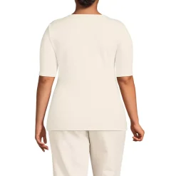 Women's Plus Size Lightweight Jersey Tie Front Top