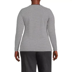 Women's Plus Size Lightweight Jersey Skimming Long Sleeve Crew Neck T-shirt