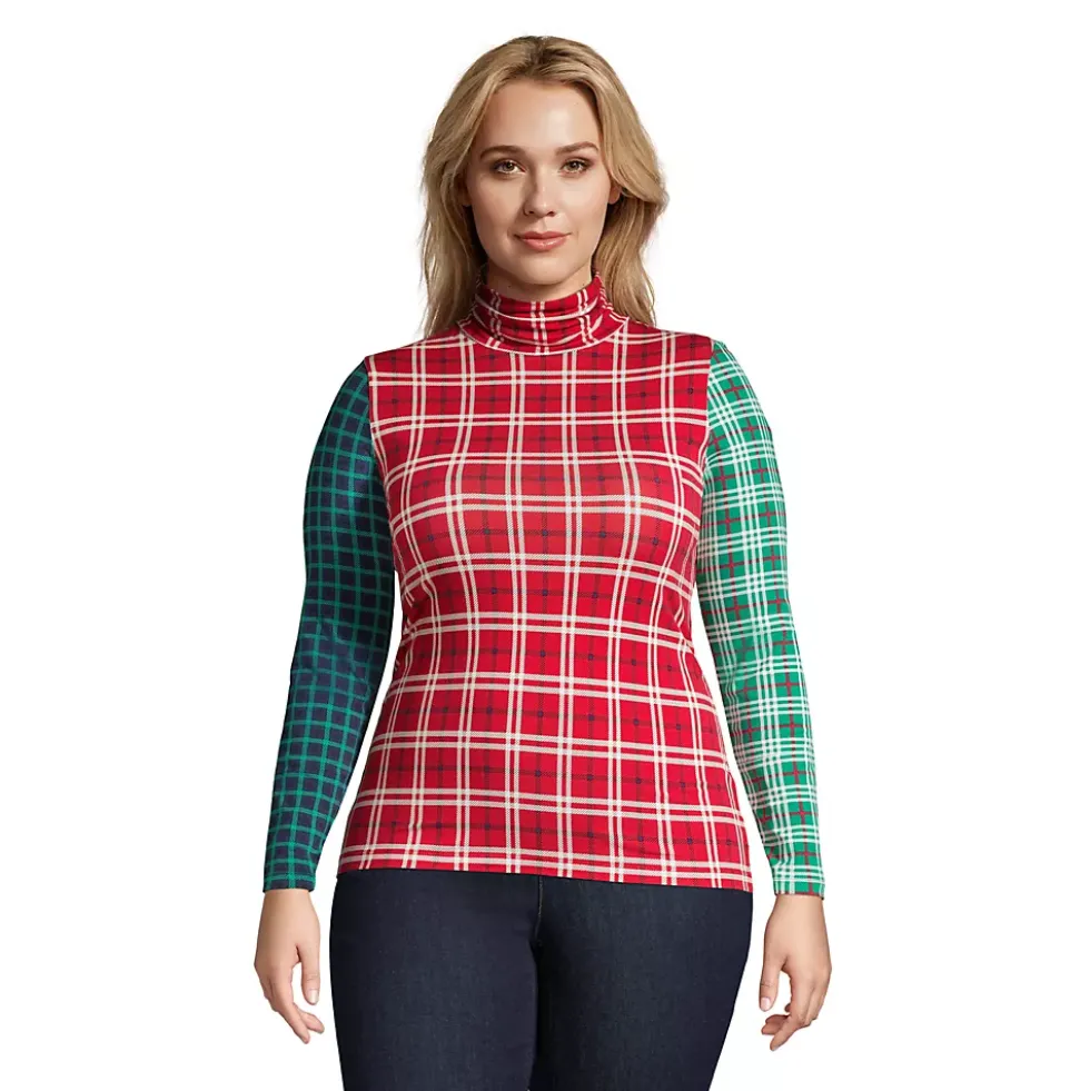 Women's Plus Size Lightweight Fitted Long Sleeve Turtleneck