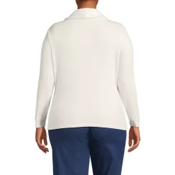 Women's Plus Size Long Sleeve Brushed Rib Wrap Top