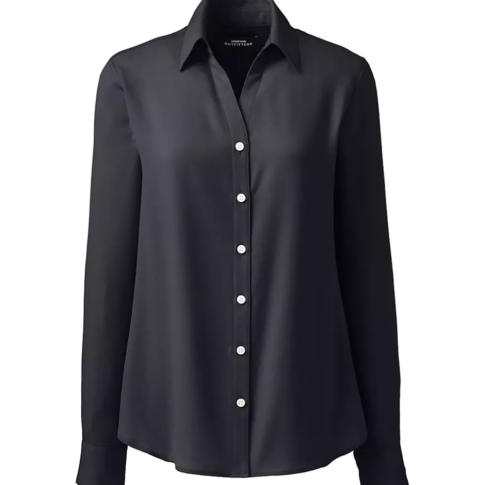 Women's Plus Size Long Sleeve Crepe Blouse
