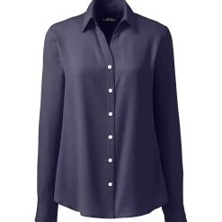 Women's Plus Size Long Sleeve Crepe Blouse