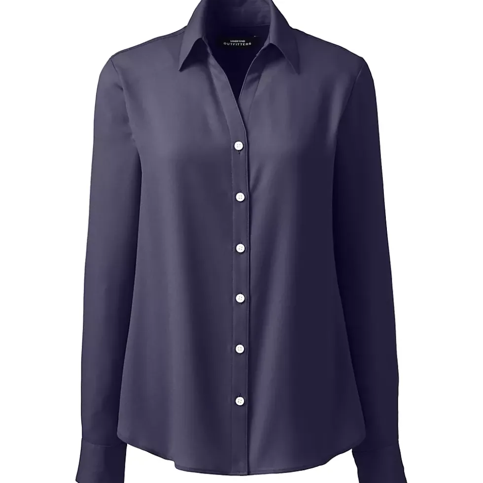 Women's Plus Size Long Sleeve Crepe Blouse