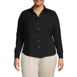 Women's Plus Size Long Sleeve Crepe Blouse