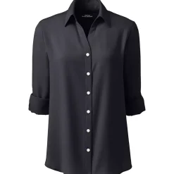 Women's Plus Size Long Sleeve Crepe Blouse
