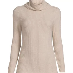 Women's Plus Size Long Sleeve Wide Rib Turtleneck