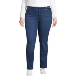 Women's Plus Size Mid Rise Straight Leg Jeans