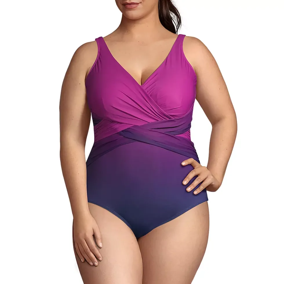 Women's Plus Size New SlenderSuit Wrap One Piece Swimsuit