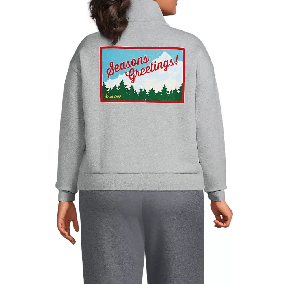 Women's Plus Size Relaxed Serious Sweats Long Sleeve 1/2 Zip Sweatshirt