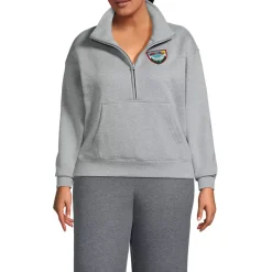 Women's Plus Size Relaxed Serious Sweats Long Sleeve 1/2 Zip Sweatshirt