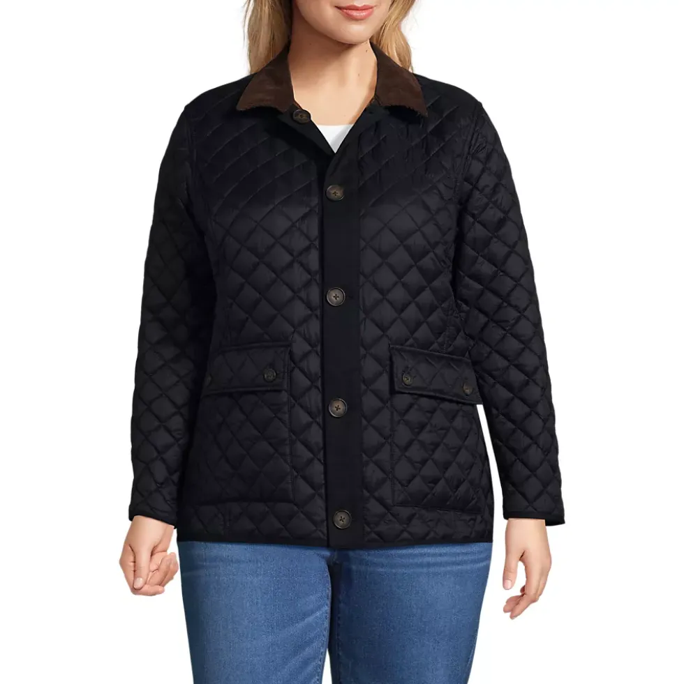 Women's Plus Size Reversible Barn Quilted Insulated Jacket
