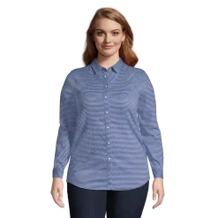 Women's Plus Size Reversible Boyfriend Fit Long Sleeve Tunic Top