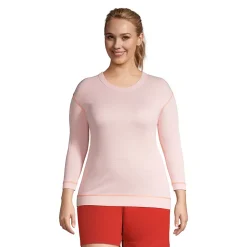 Women's Plus Size Reversible 3/4 Sleeve Top