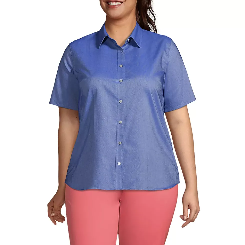 Women's Plus Size Short Sleeve Oxford Shirt