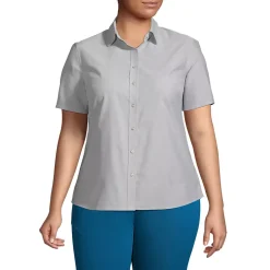 Women's Plus Size Short Sleeve Oxford Shirt