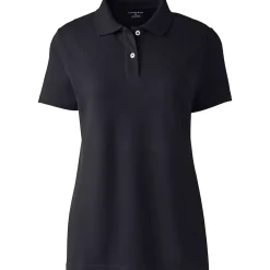Women's Plus Size Short Sleeve Basic Mesh Polo Shirt
