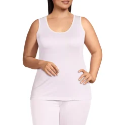 Women's Plus Size Silk Interlock Thermal Long Underwear Base Layer Tank Top