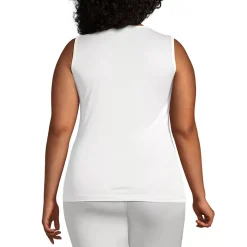 Women's Plus Size Silk Interlock Thermal Long Underwear Base Layer Tank Top