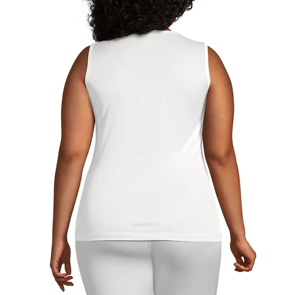 Women's Plus Size Silk Interlock Thermal Long Underwear Base Layer Tank Top