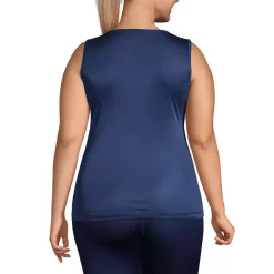 Women's Plus Size Silk Interlock Thermal Long Underwear Base Layer Tank Top