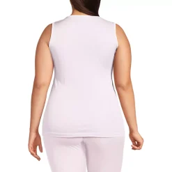 Women's Plus Size Silk Interlock Thermal Long Underwear Base Layer Tank Top