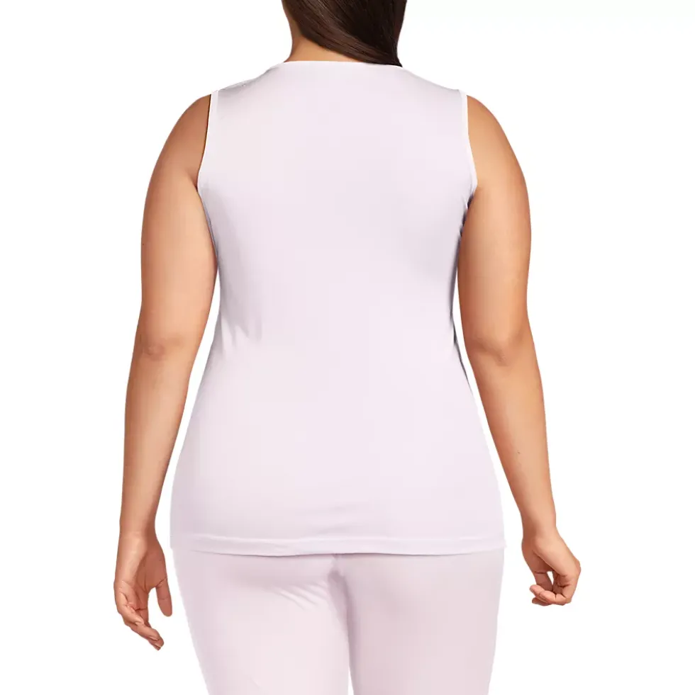 Women's Plus Size Silk Interlock Thermal Long Underwear Base Layer Tank Top