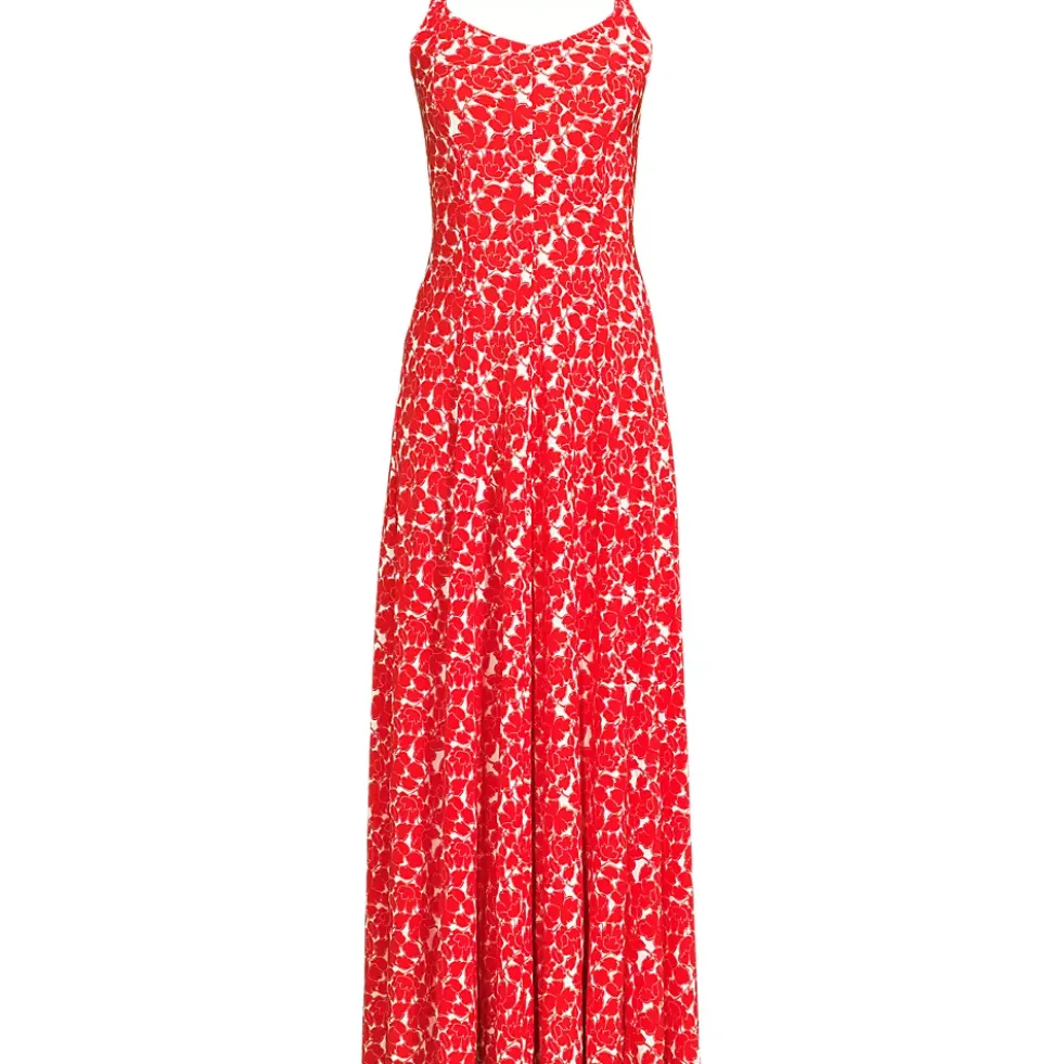 Women's Plus Size Silky Knit Godet Maxi Dress