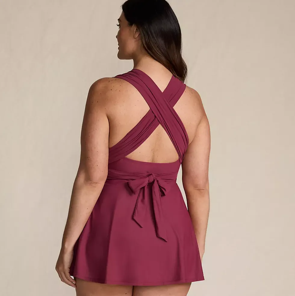 Women's Plus Size SlenderSuit Multi Way Swim Dress One Piece Swimsuit