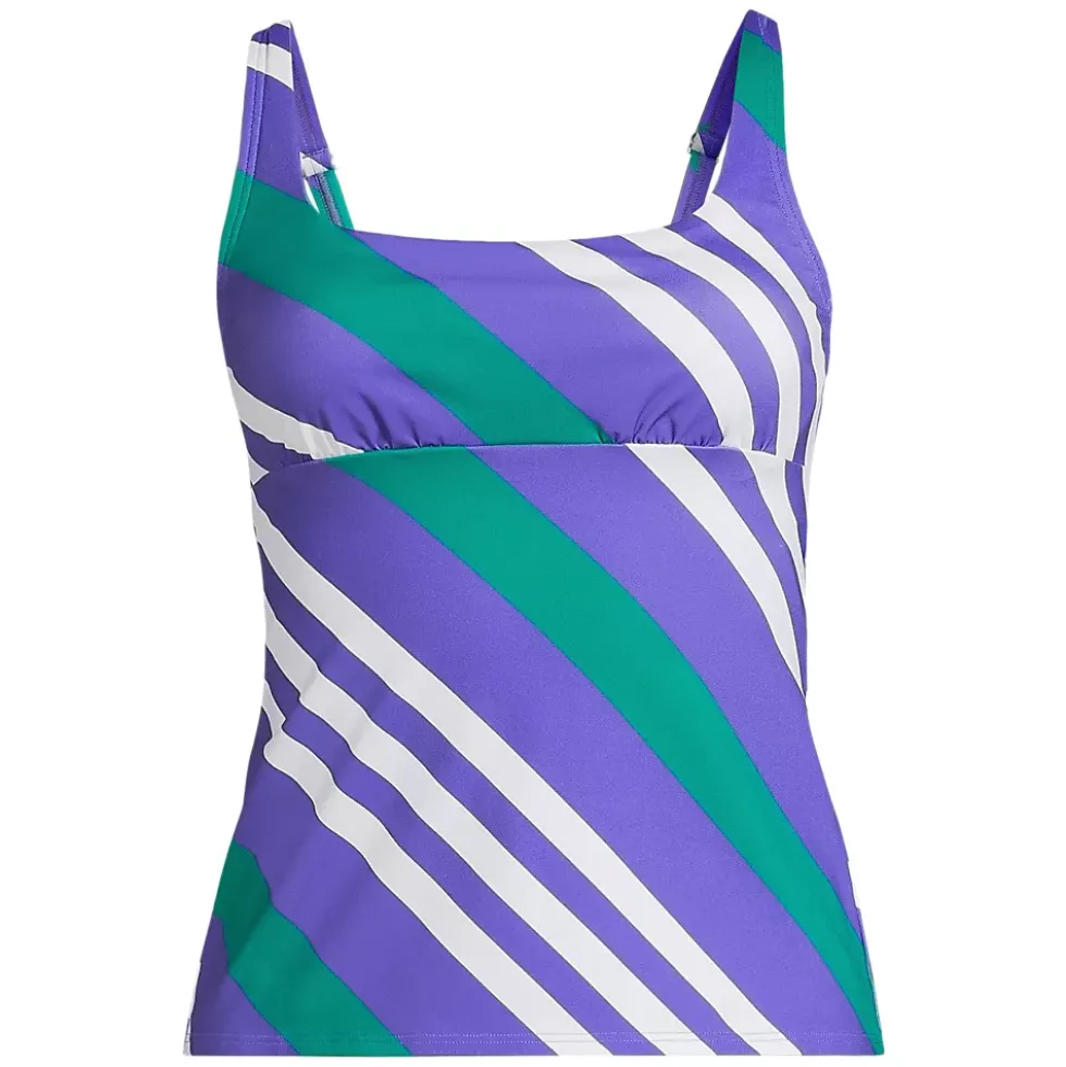 Women's Plus Size Square Neck Underwire Tankini Swimsuit Top