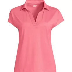 Women's Plus Size Supima Cotton Johnny Collar Polo