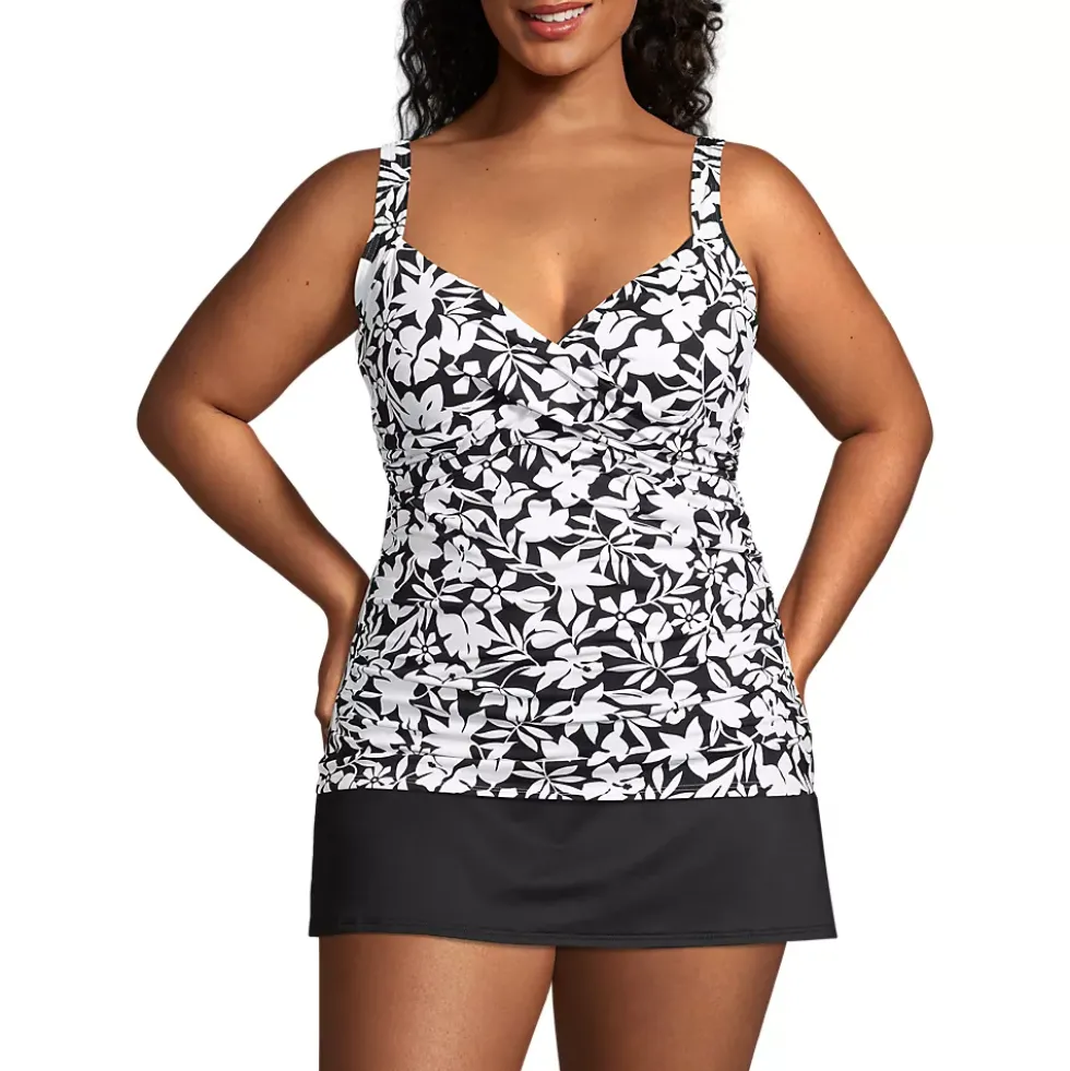 Women's Plus Size Sweetheart Wrap Underwire Tankini Top