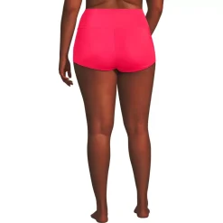 Women's Plus Size Tugless High Waisted Swim Boy Shorts