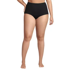 Women's Plus Size Tummy Control Tugless High Waisted Bikini Swim Bottoms