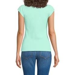 Women's Pointelle Cap Sleeve Top