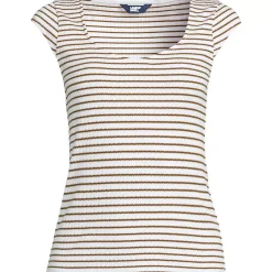Women's Pointelle Cap Sleeve Top