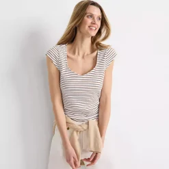 Women's Pointelle Cap Sleeve Top
