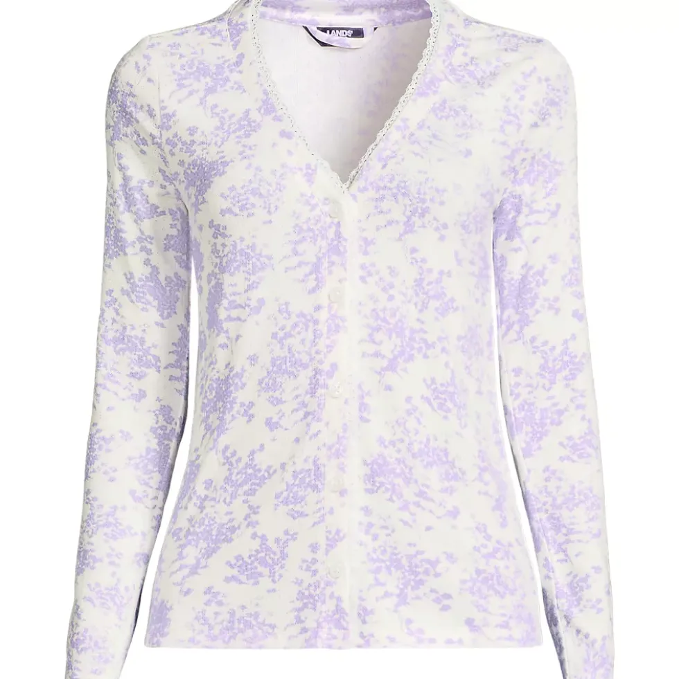 Women's Pointelle Long Sleeve Sleep Cardigan