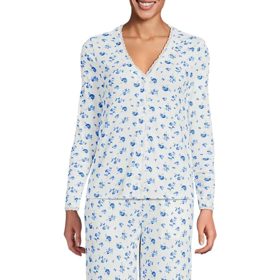 Women's Pointelle Long Sleeve Sleep Cardigan