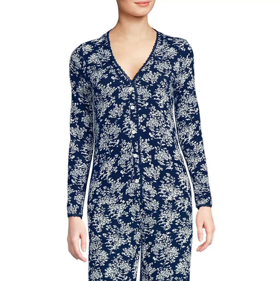 Women's Pointelle Long Sleeve Sleep Cardigan