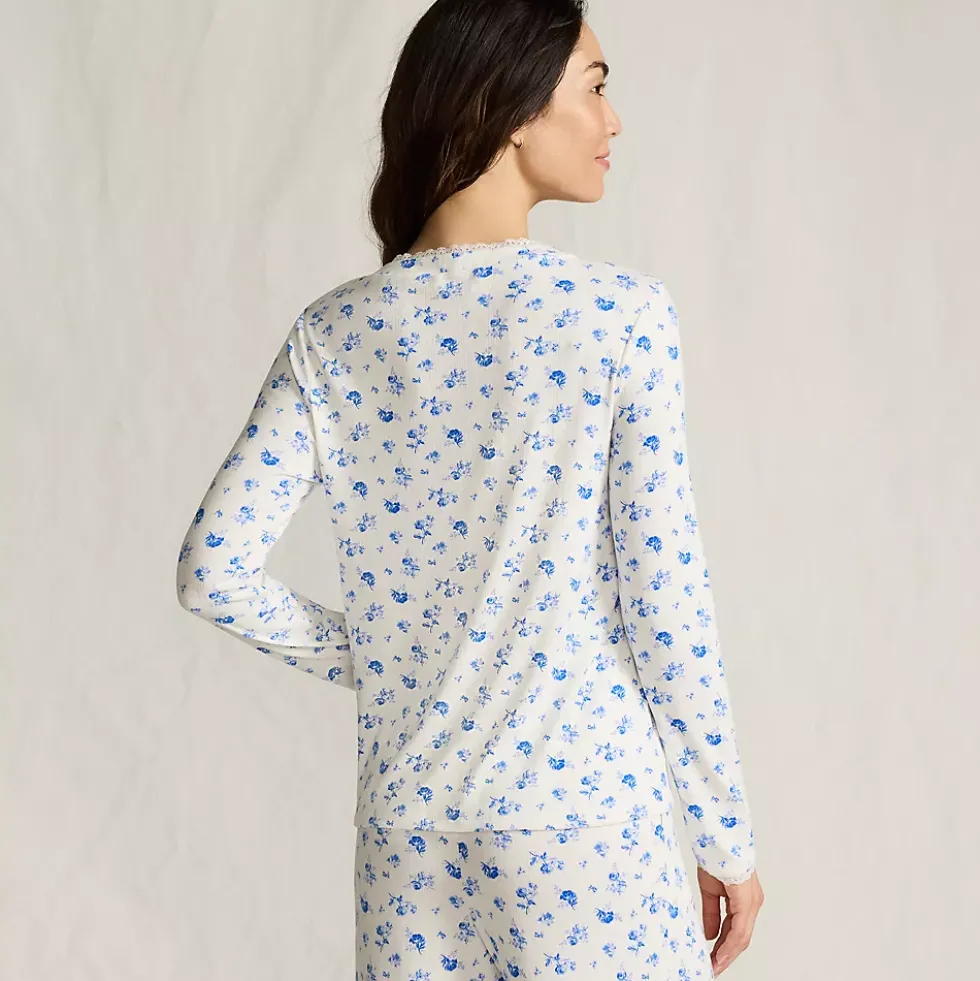 Women's Pointelle Long Sleeve Sleep Cardigan